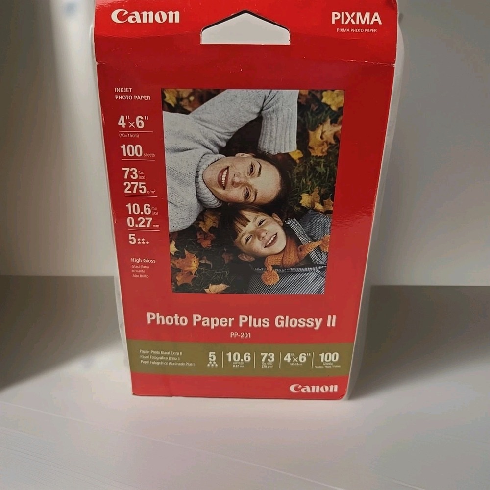Canon PP-201 Photo Paper Plus Glossy II 4x6 inch - 100 Sheets - Brand New In Box